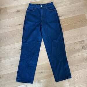 Cider Denim - Side Pleat High Waist Jeans in Dark blue